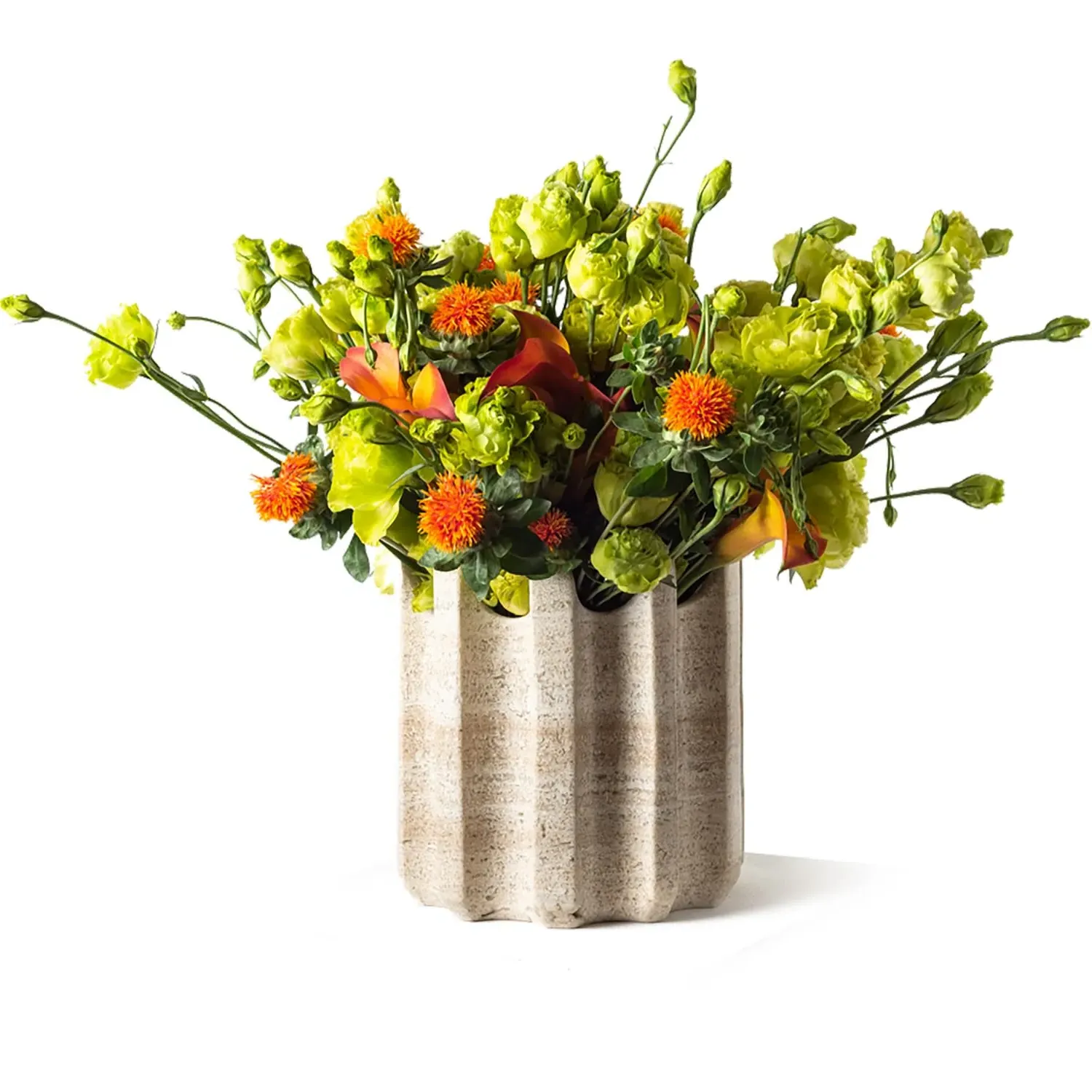 Greek Vase - Yellow, Cream Marble