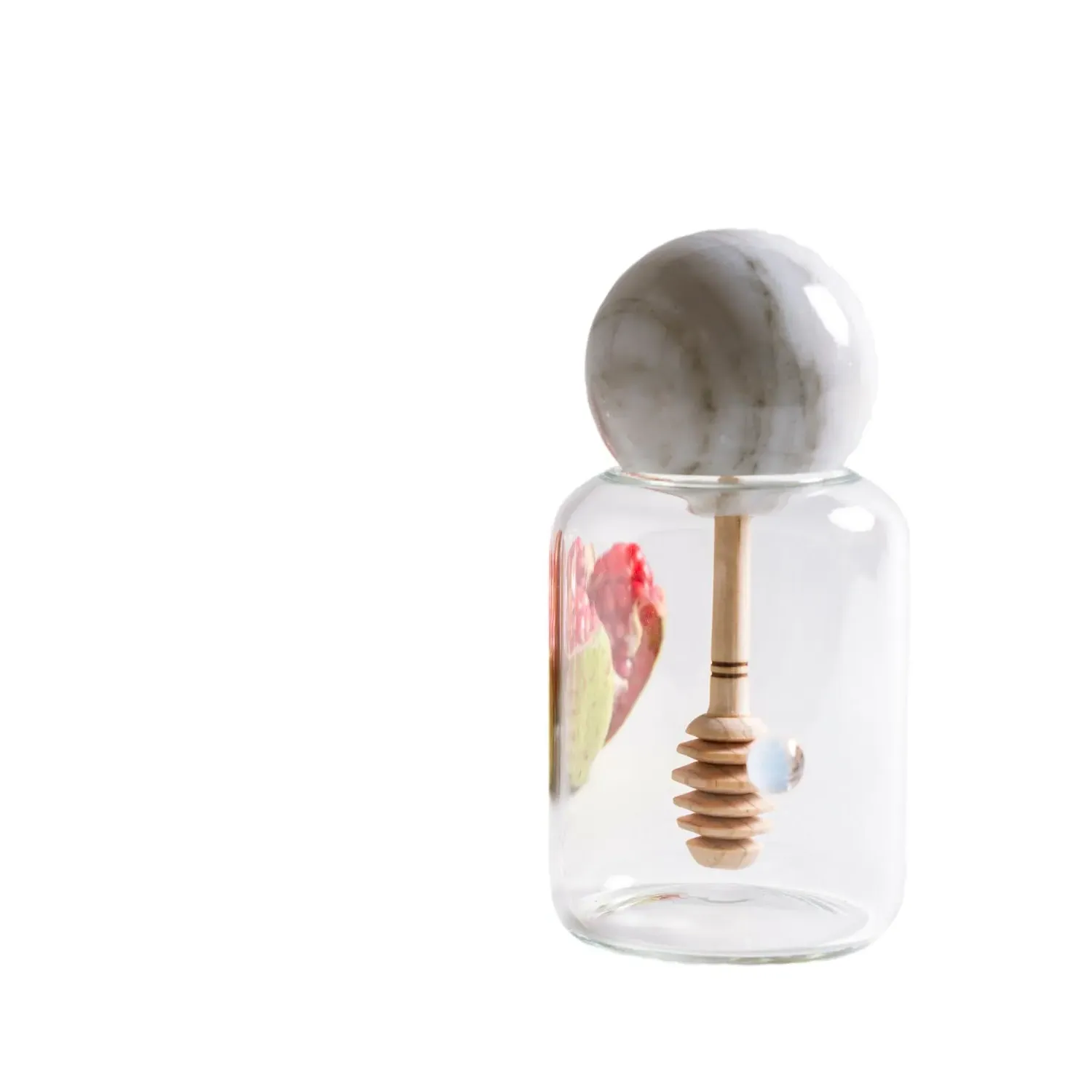 Honey Pot Container - White, Marble