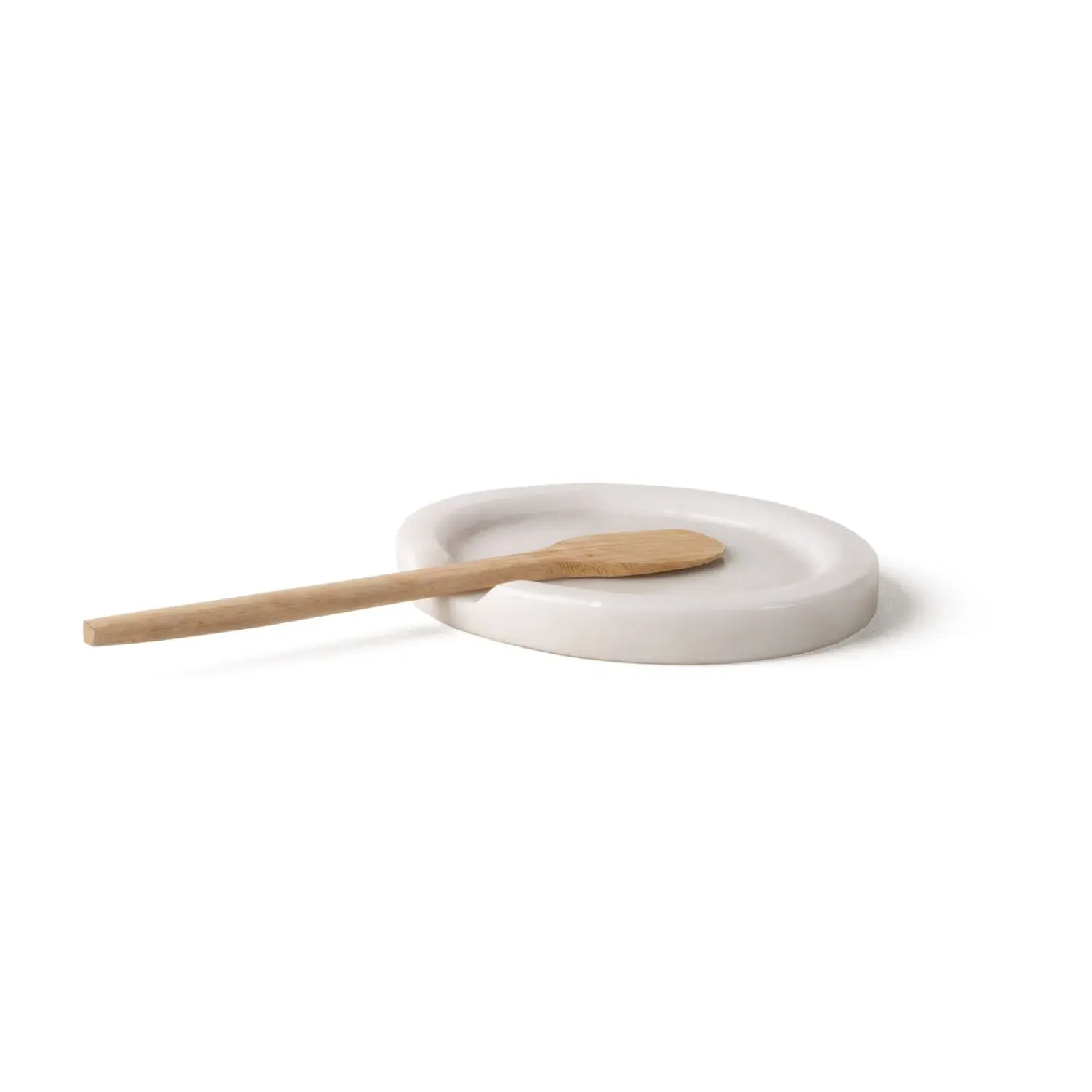 Large Spoon Rest - White, Marble