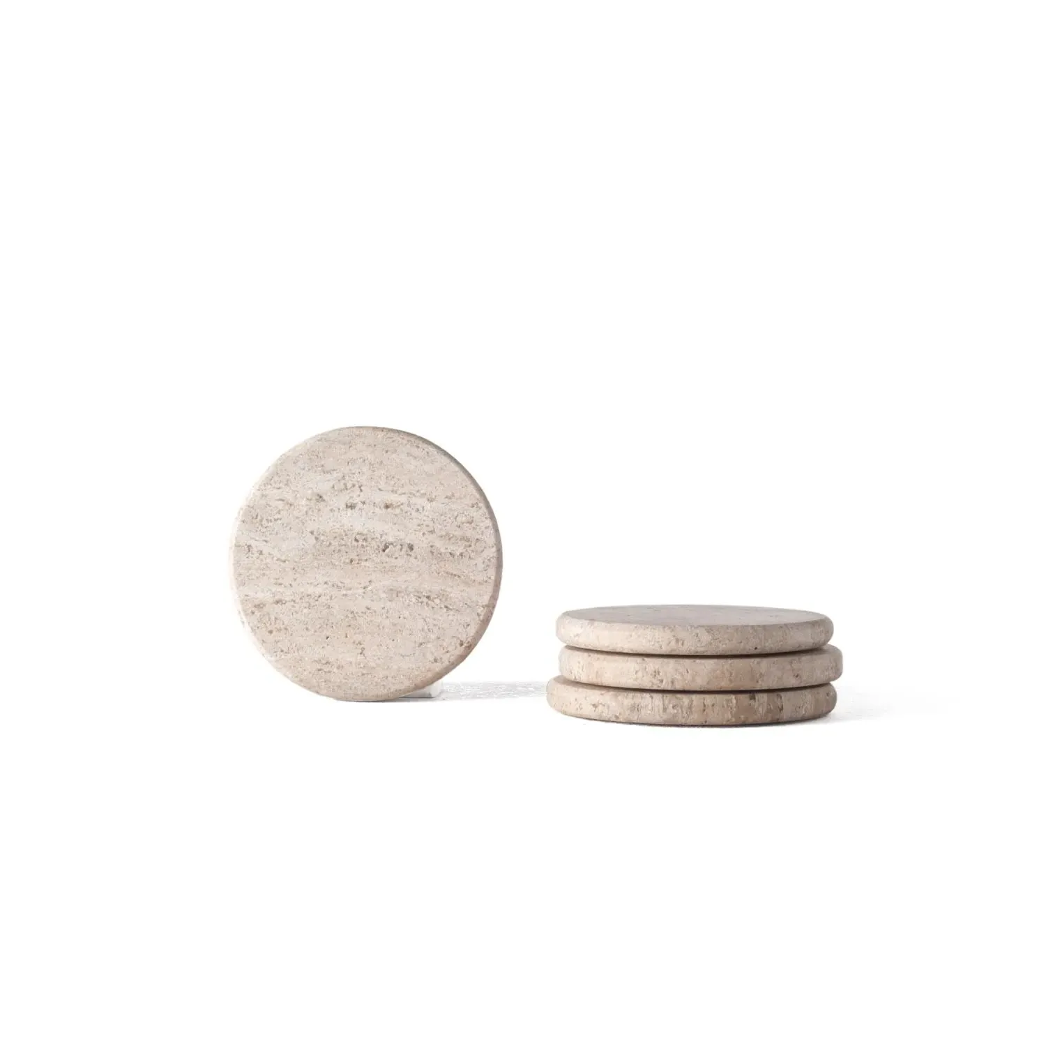 Less Is More Coaster Set - Travertine Marble