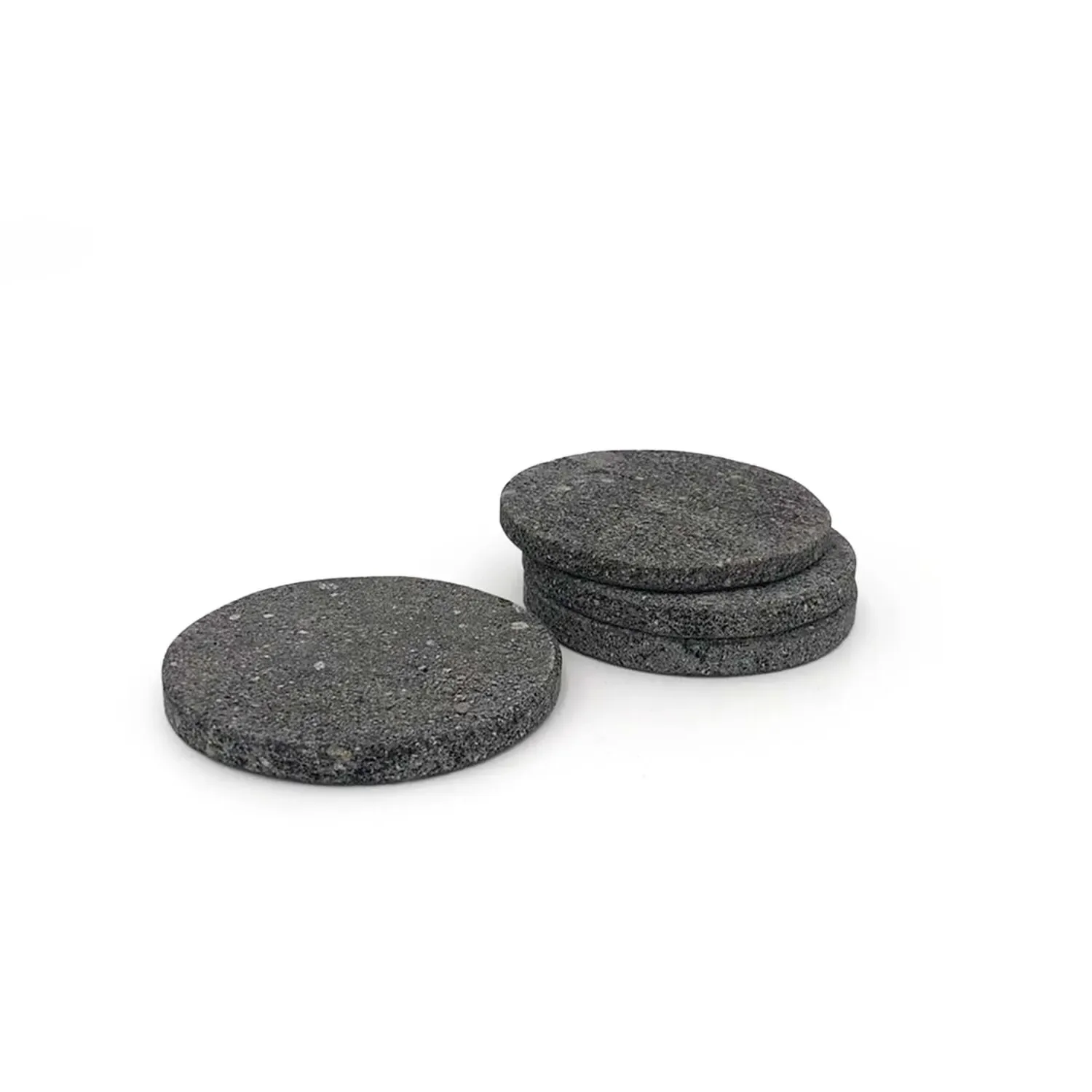 Less Is More Coasters Set - Grey, Lava Stone image