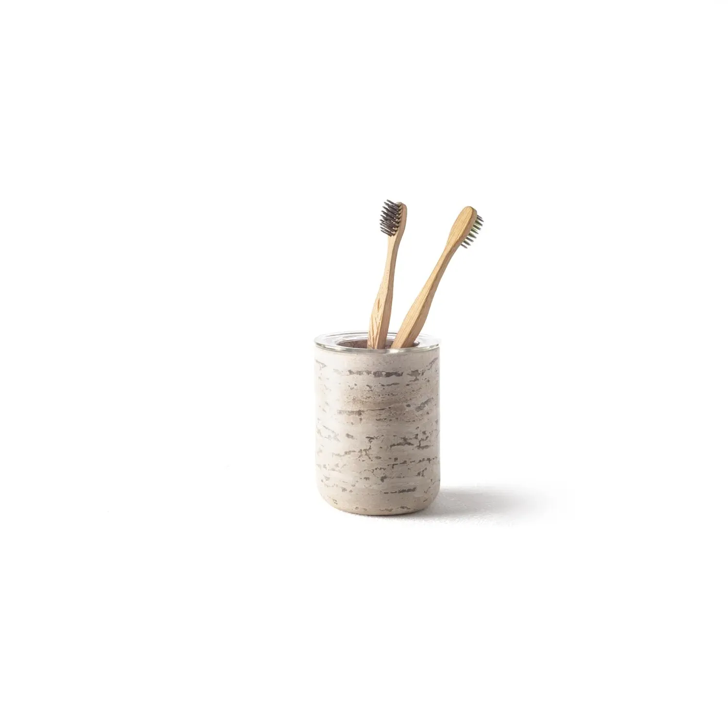 Less Is More Toothbrush Holder - Travertine Marble