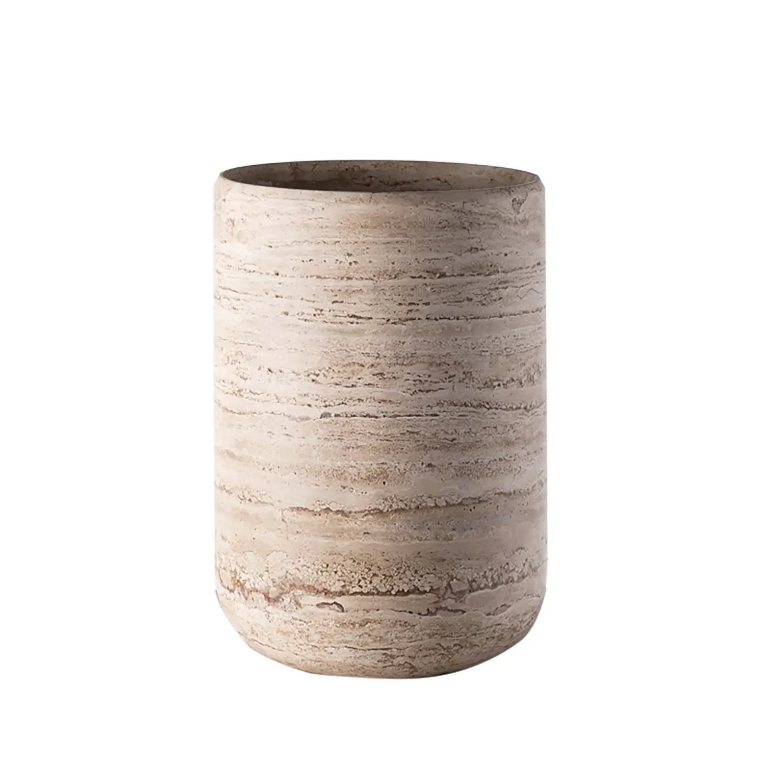 Less Is More Waste Bin - Travertine Marble
