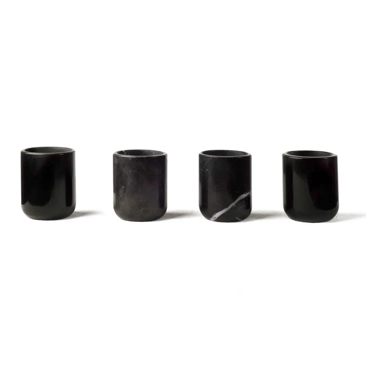 Mezcaleros Ciclades Shot Glass Set - Black, Marble image