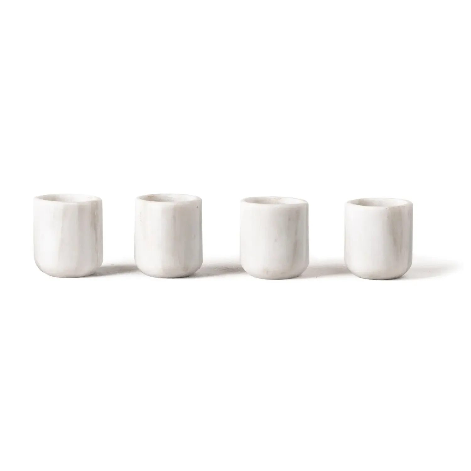 Mezcaleros Ciclades Shot Glass Set - White, Marble