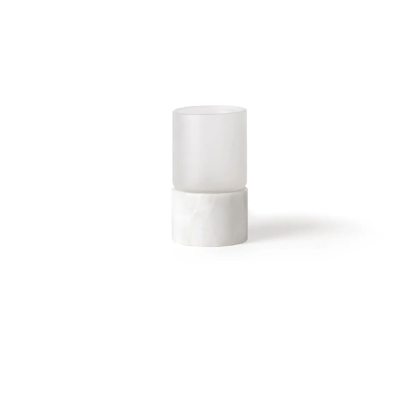 Mini Quinque Tea Light Holder - White, Marble