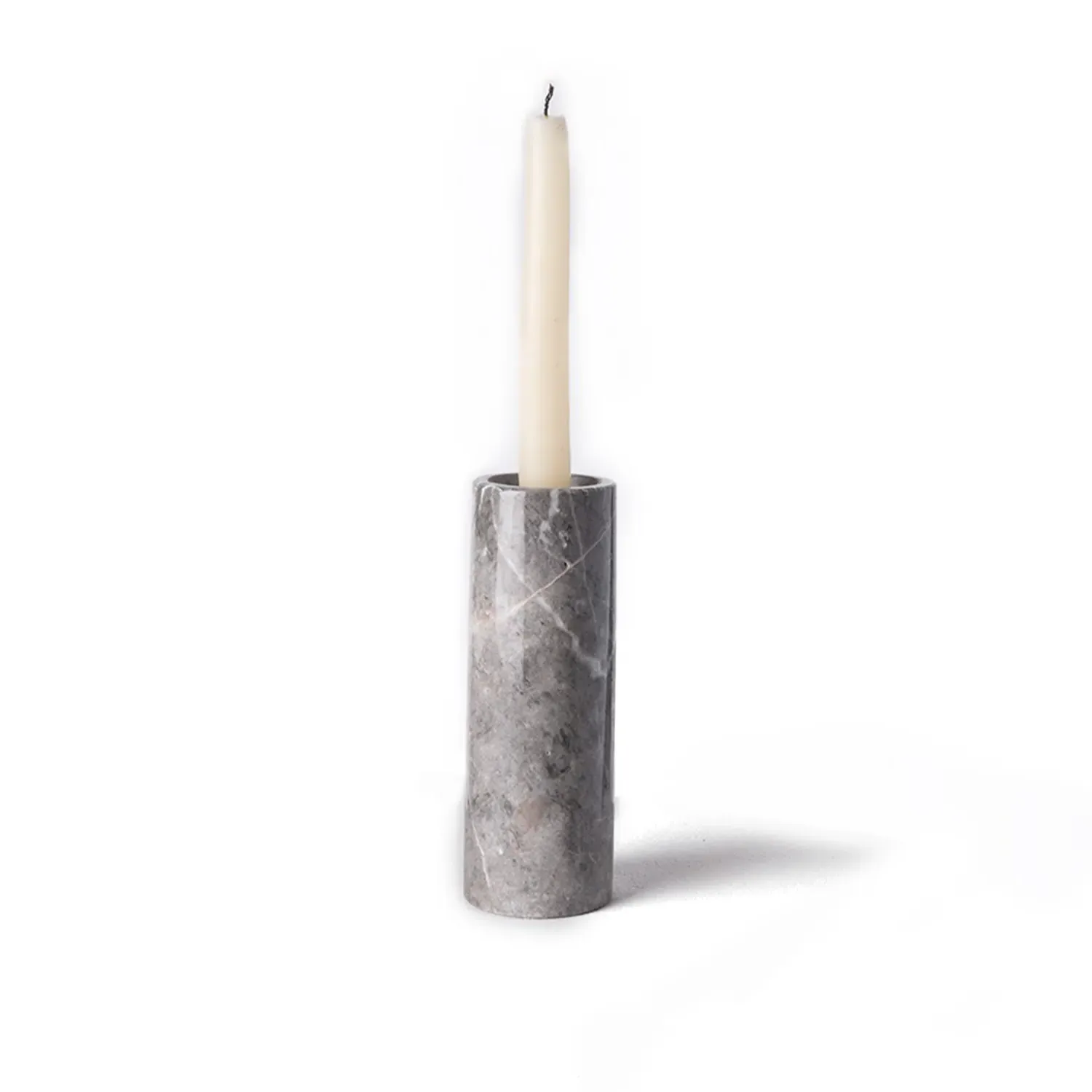 Monsieur Candle Holder - Grey, Marble