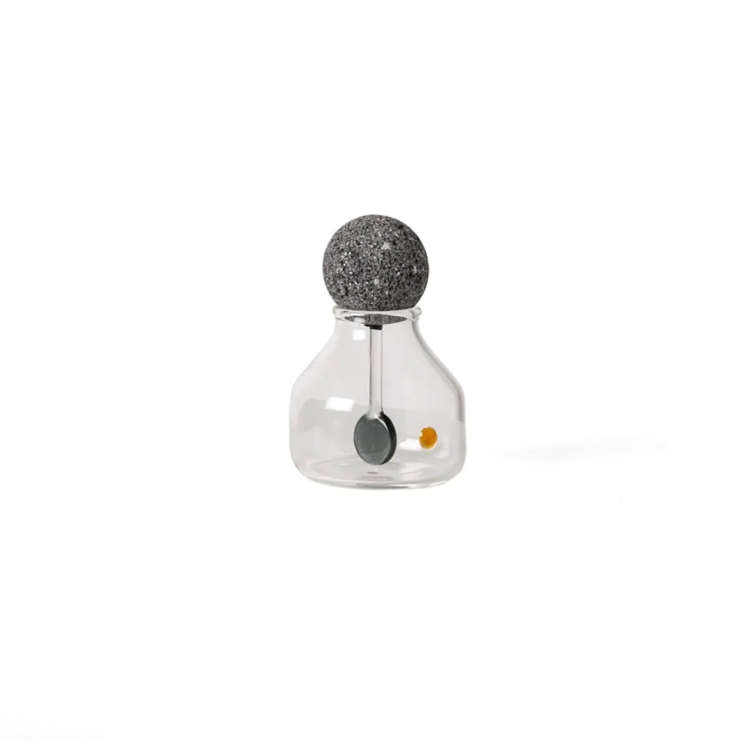 Mr. Container Glass Container with Lava Stone Lid - Grey image
