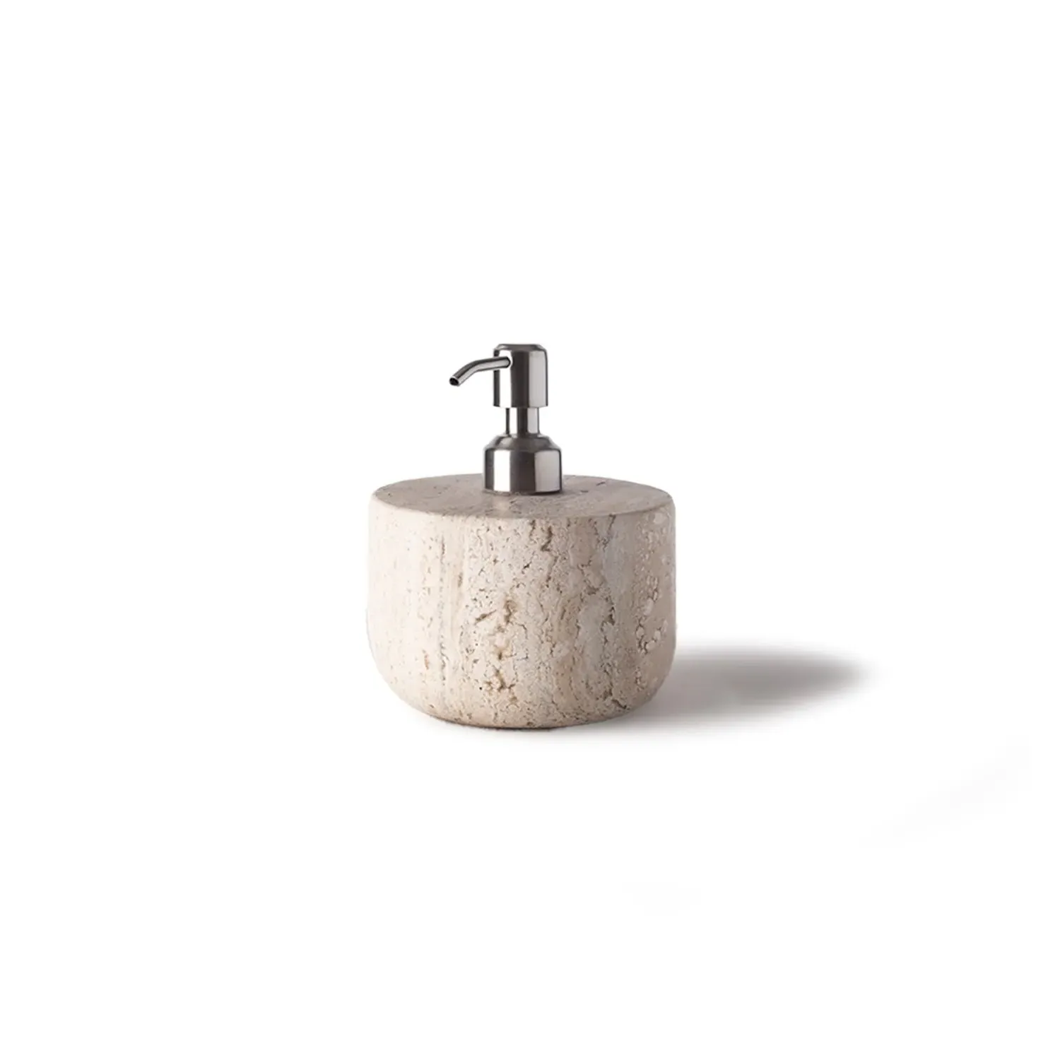 Neutrals Less Is More Low Dispenser - White, Travertine Marble image