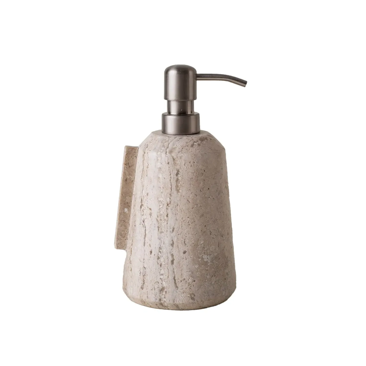 Neutrals Orejas High Dispenser - White, Travertine Marble