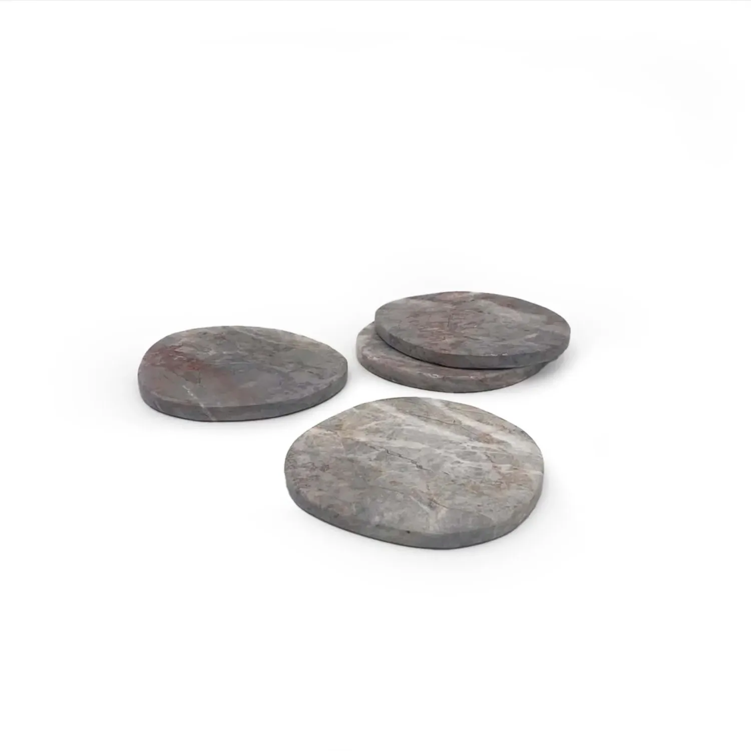 Pebbles Coasters Set - Grey, Marble