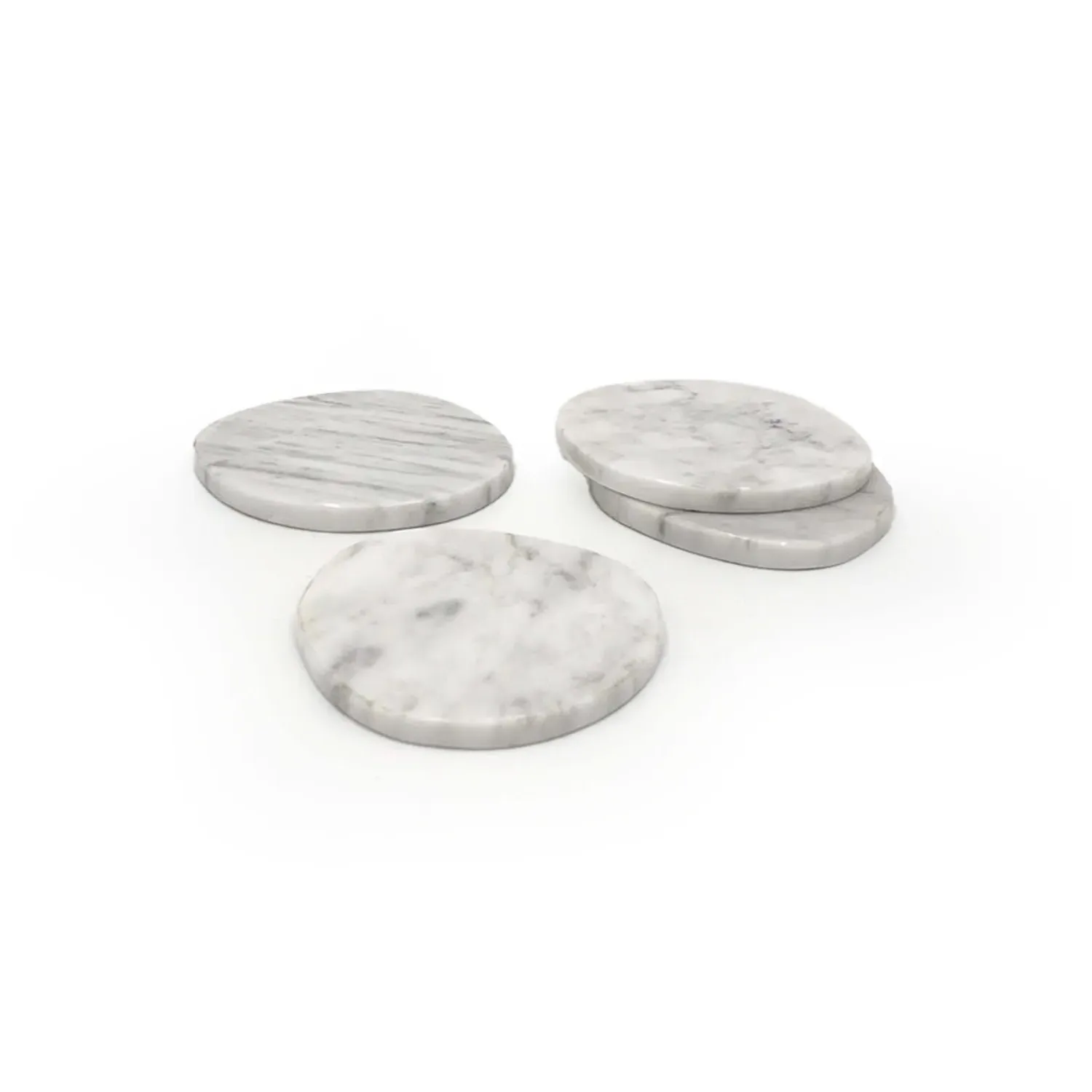 Pebbles Coasters Set - White, Marble
