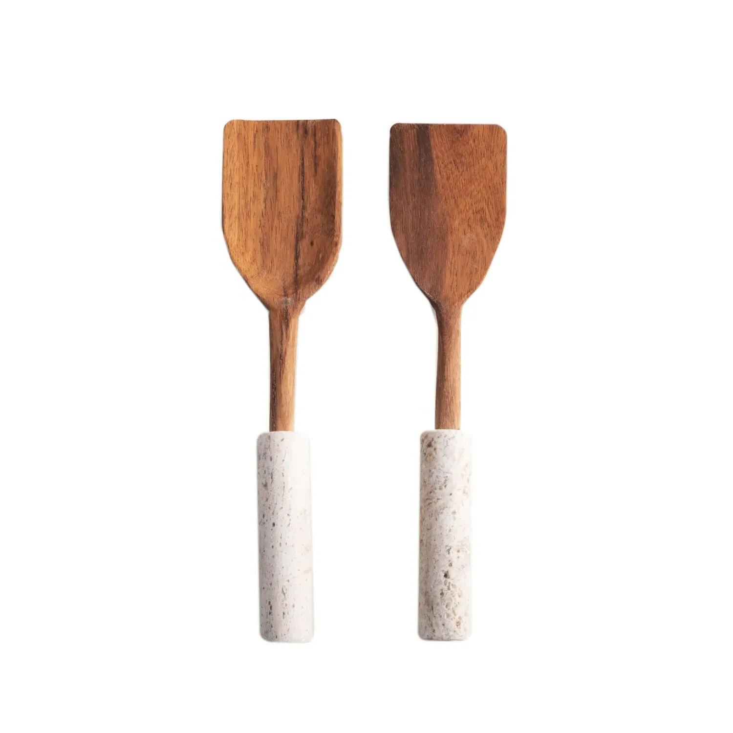 Pebbles Serving Utensils Shovel and Spatula - Travertine
