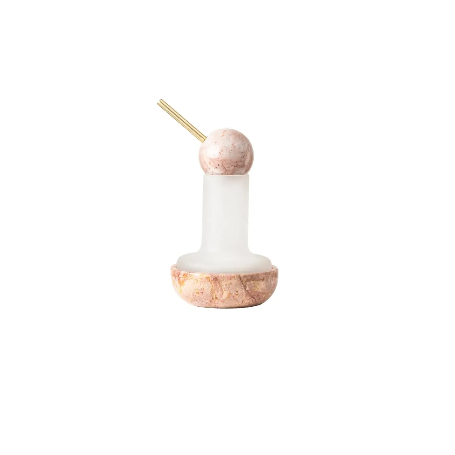 Quinqué Candle Holder - Orange, Marble