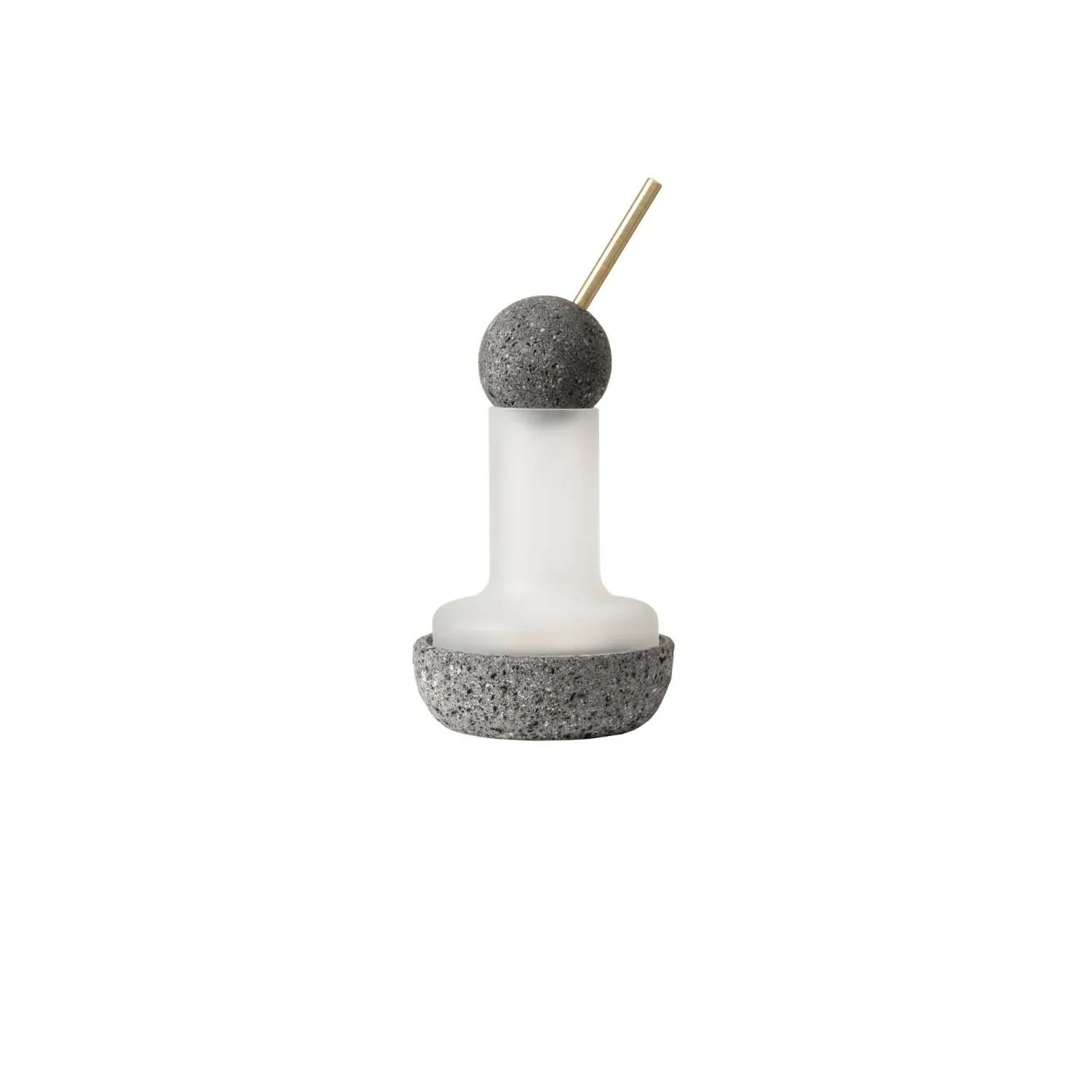 Quinqué Candle Holder with Snuffer - Grey, Stone