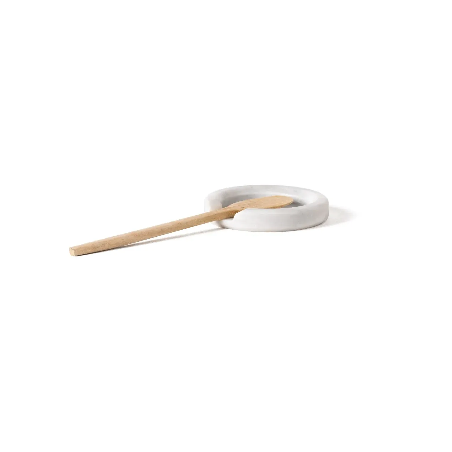 Small Spoon Rest - White, Marble