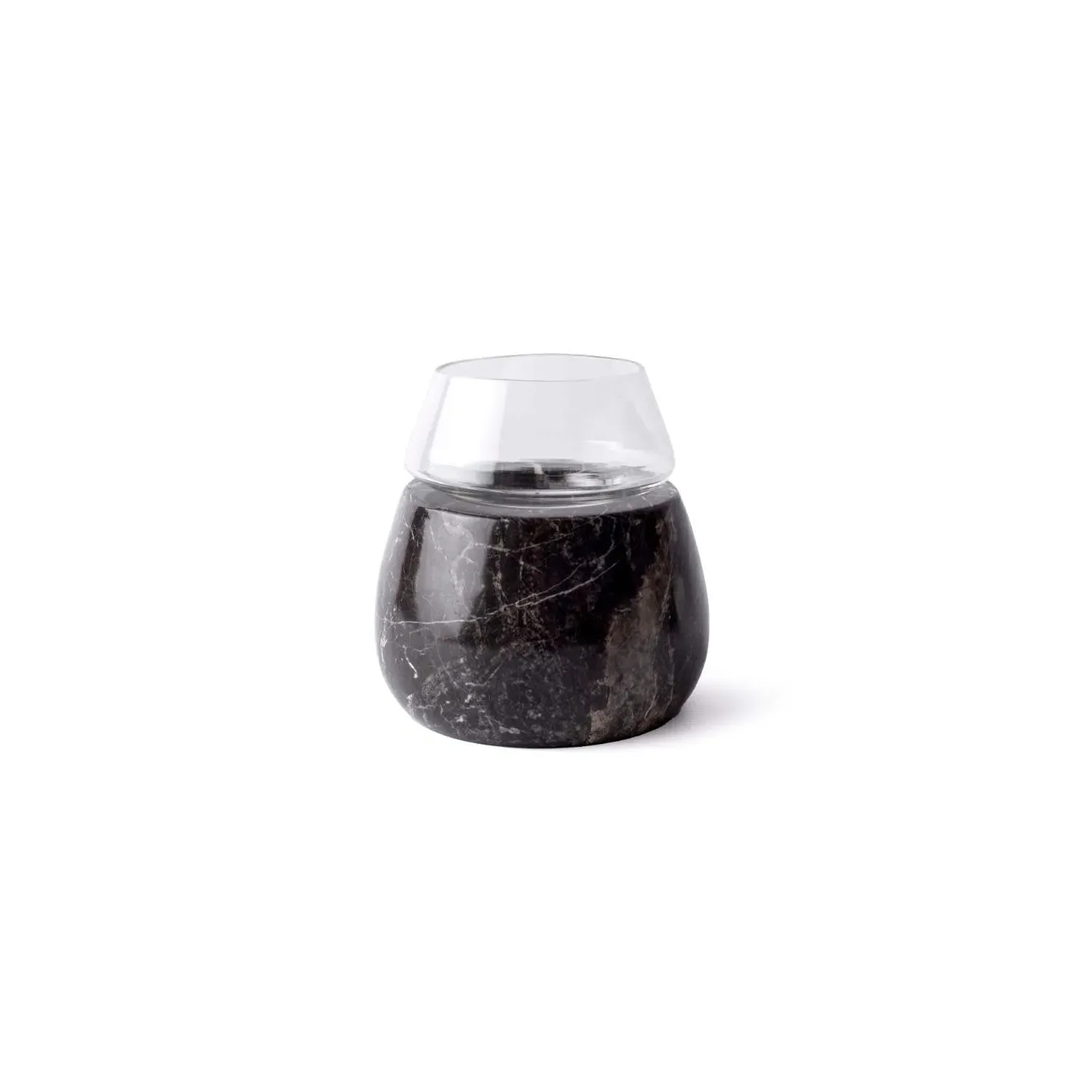 Vaina Large Candle Holder - Black, Marble image