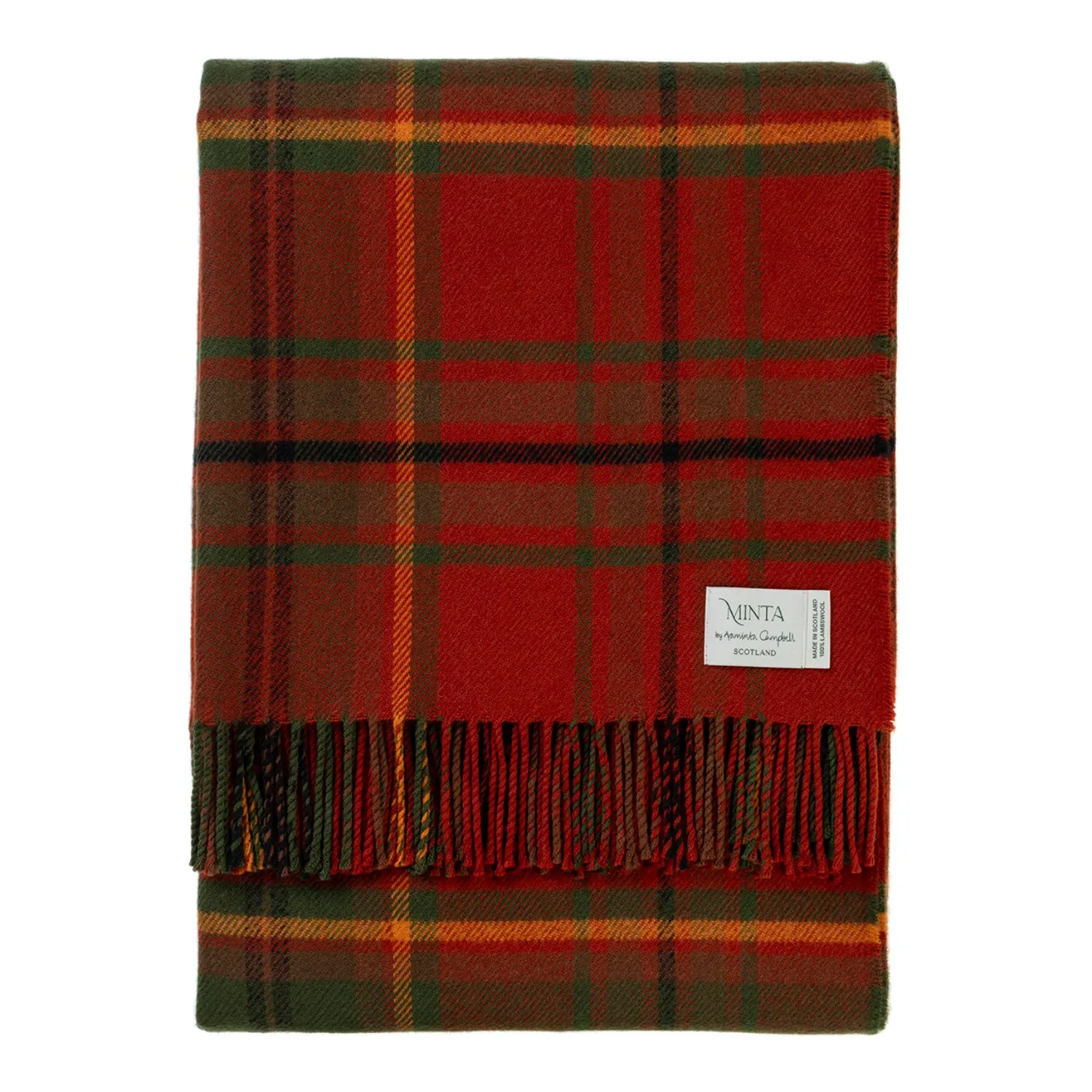 Autumn Woodland Walk Lambswool Throw - Orange image
