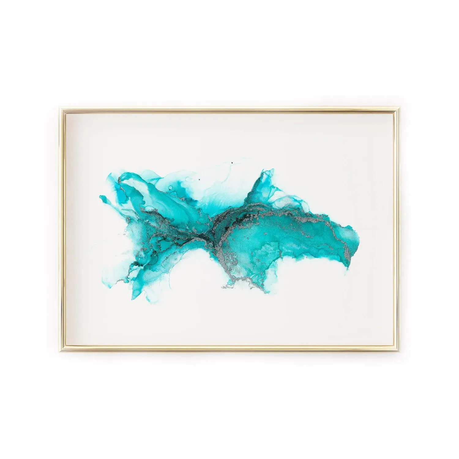 Tidal A3 Fine Art Print - Blue, Silver