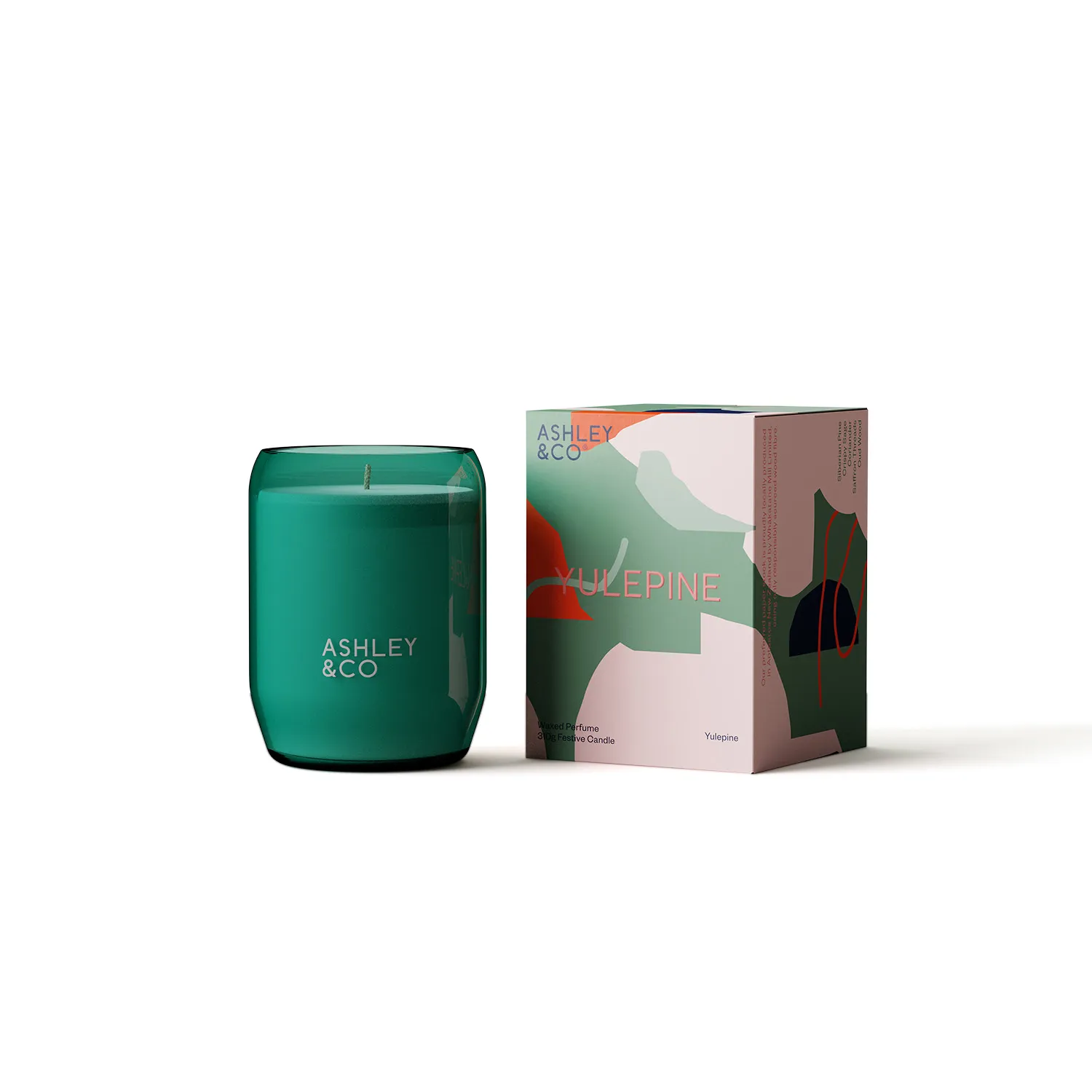 Yulepine Festive Candle - Teal, Natural Wax image