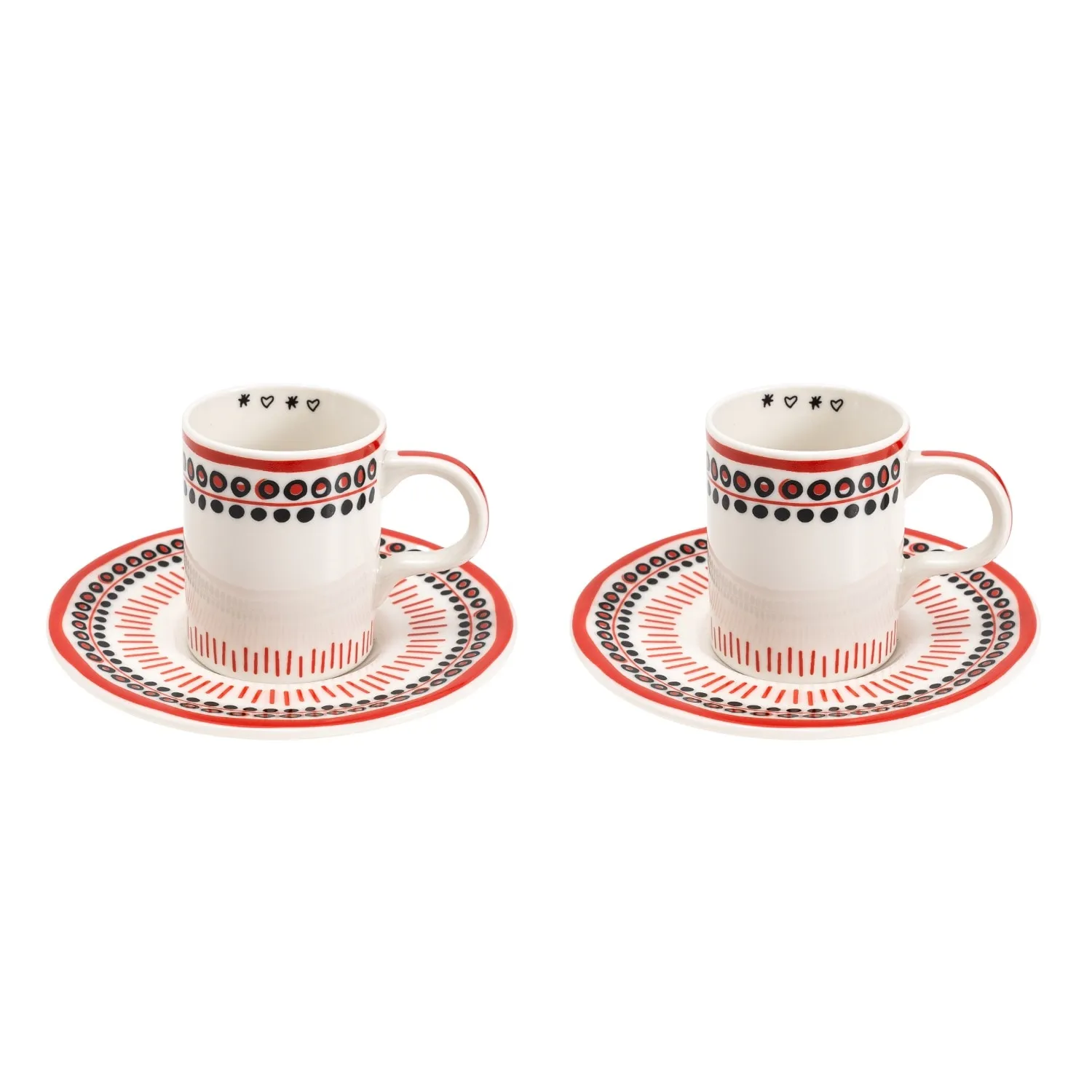 Holiday Collection Double Espresso Set - Red, Porcelain