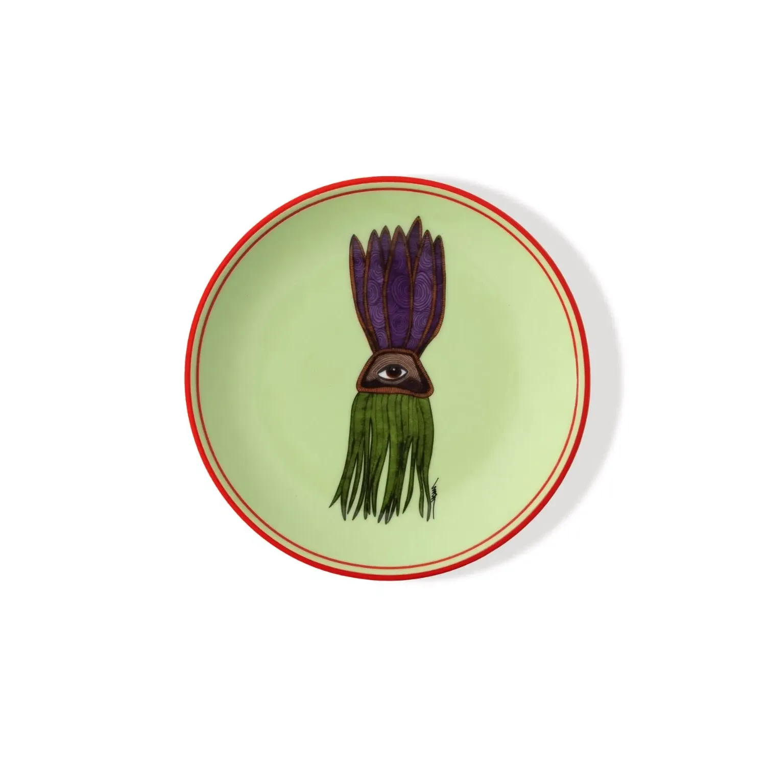 I Believe In Good Appetizer Plate - Green, Porcelain image