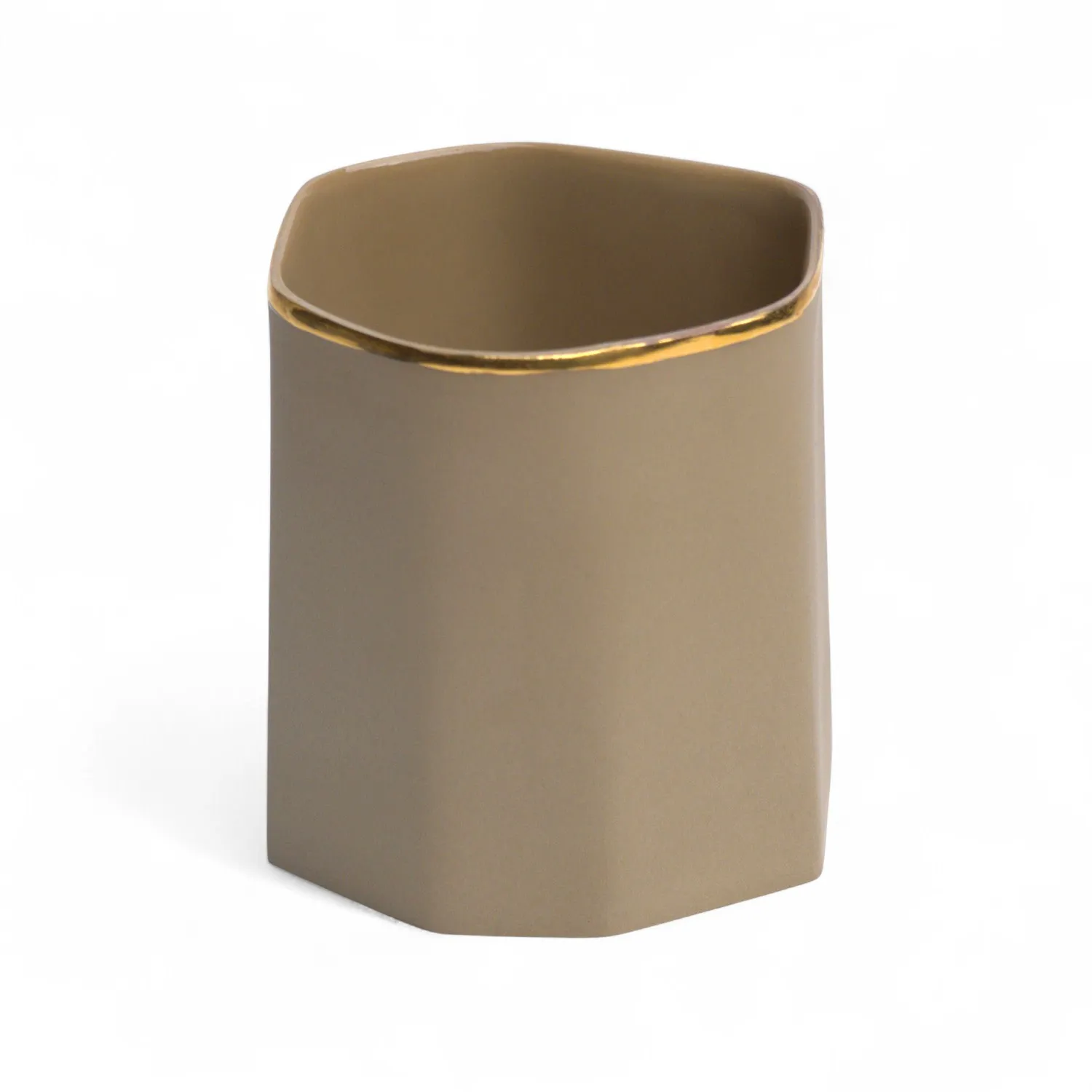 Perge Taba Gold Handcrafted Porcelain Cup - Yellow