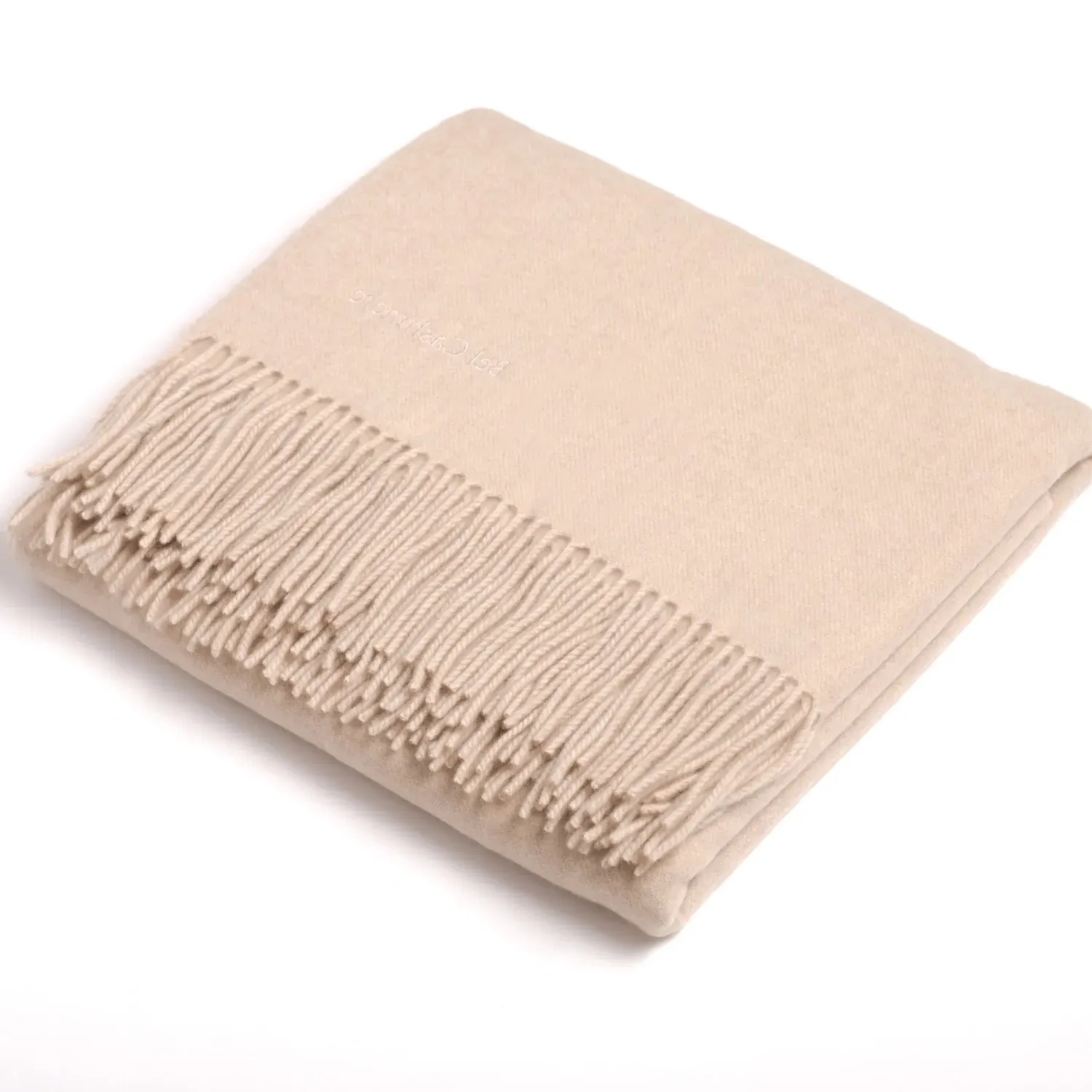 Large Cashmere Blanket - Beige image