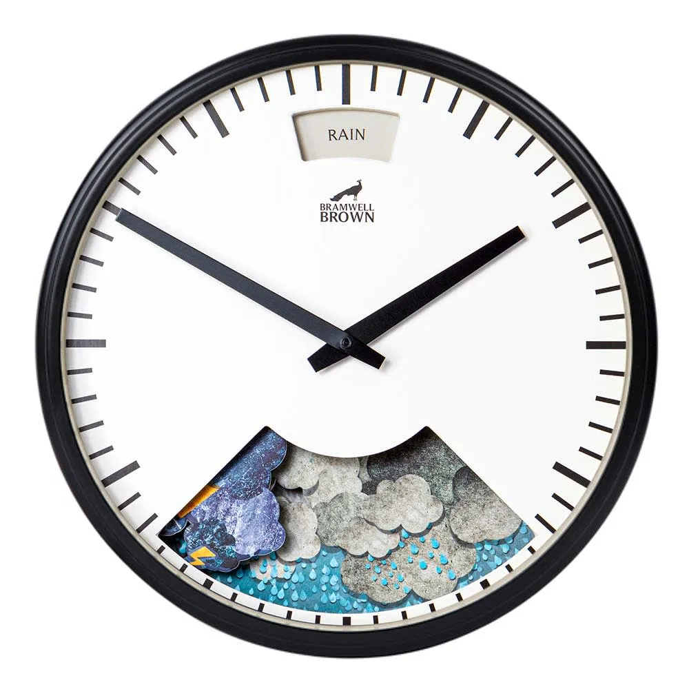 Weather Art Clock with Barometer - Midnight Black image