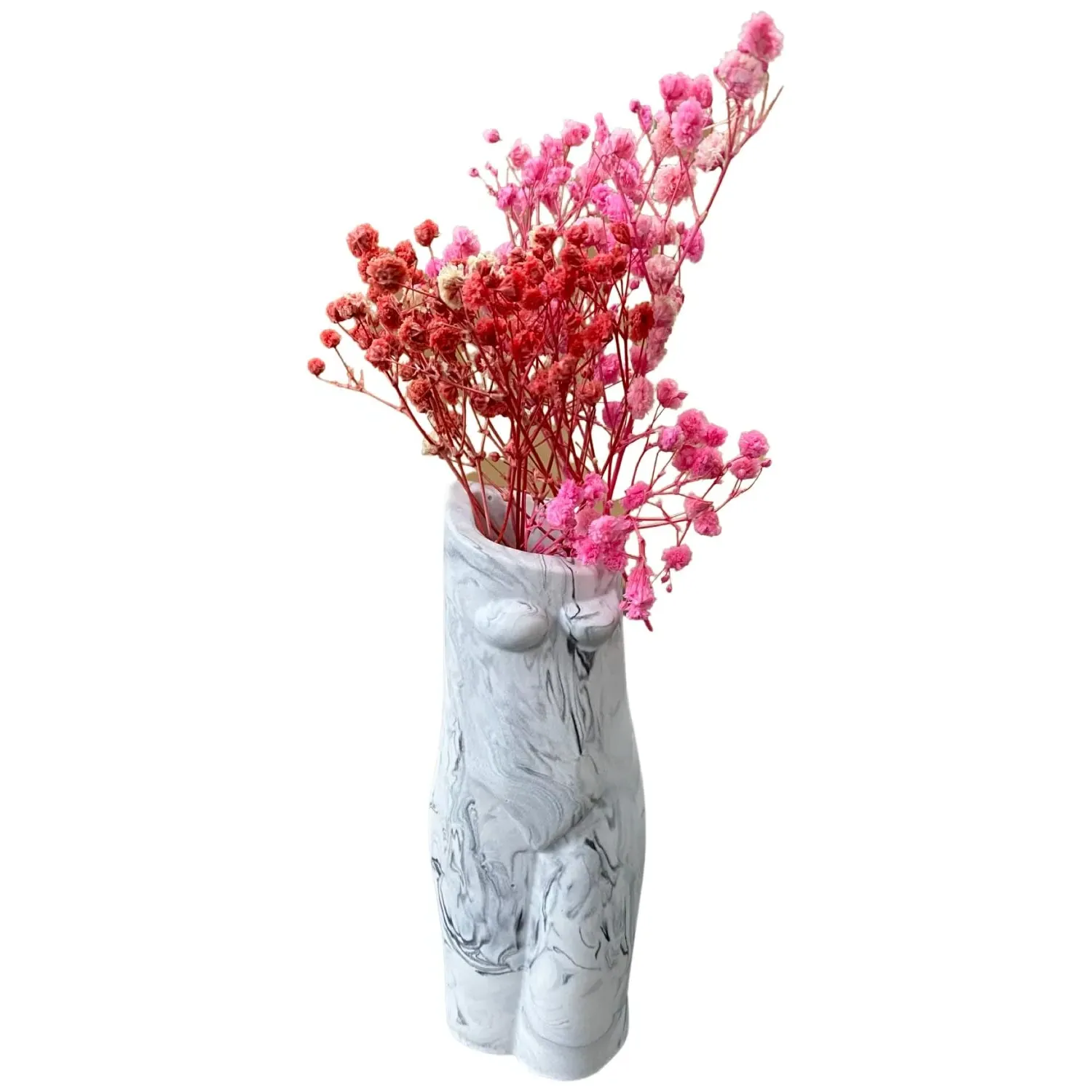 Lady Vase - White Marbled