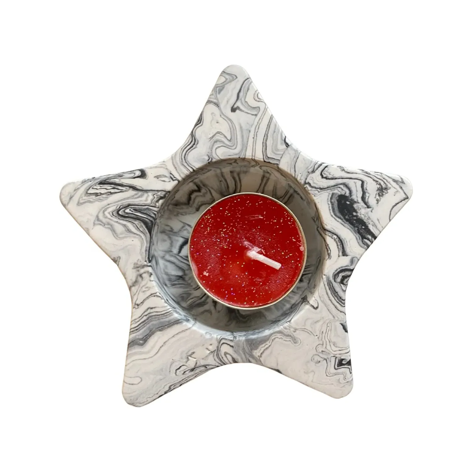 Large Starry Tealight Holder - White