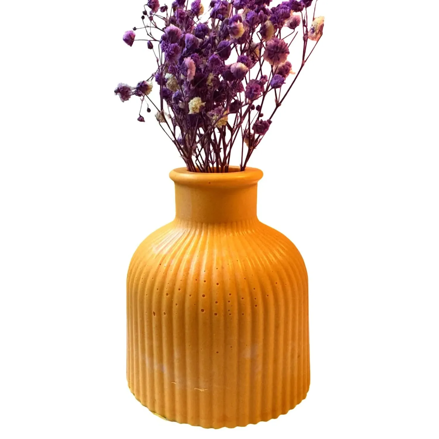 Shax Stripy Oval Vase - Red