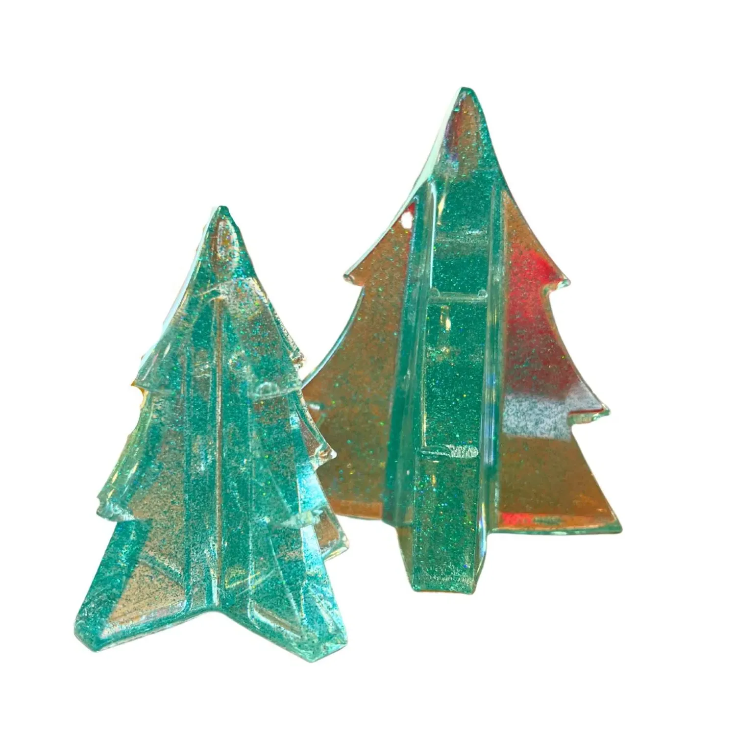 Sparkly Christmas Tree Pair - Green