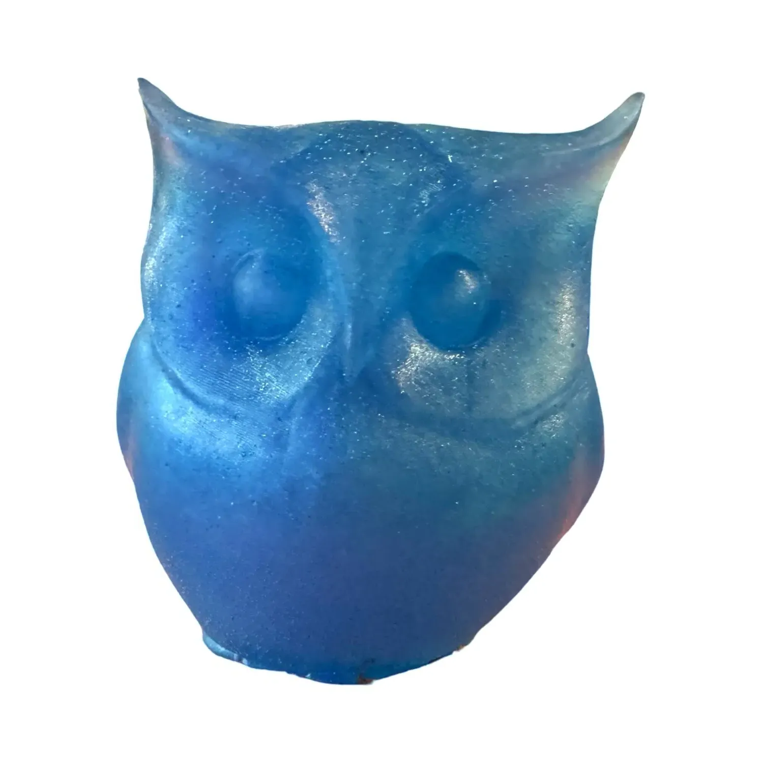 Sparkly Owl Decorative Paperweight - Blue, Jesmonite
