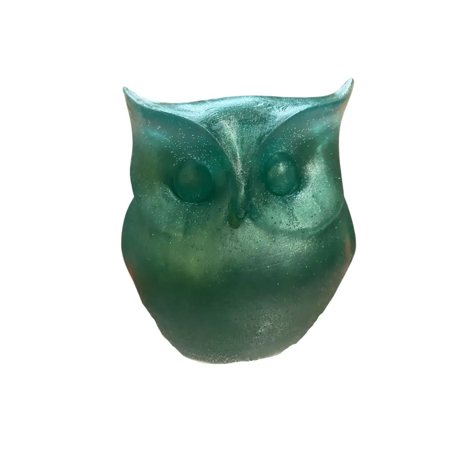 Sparkly Owl Decorative Paperweight - Green, Jesmonite image