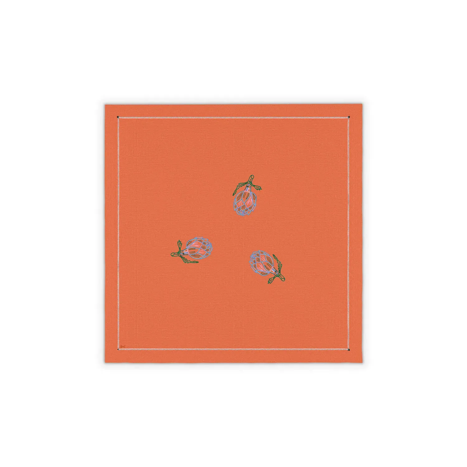 Alcachofra Small Tablecloth - Orange, Linen