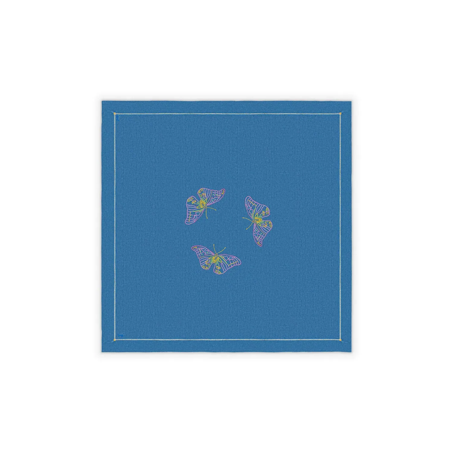 Borboleta Small Tablecloth - Blue, Linen image