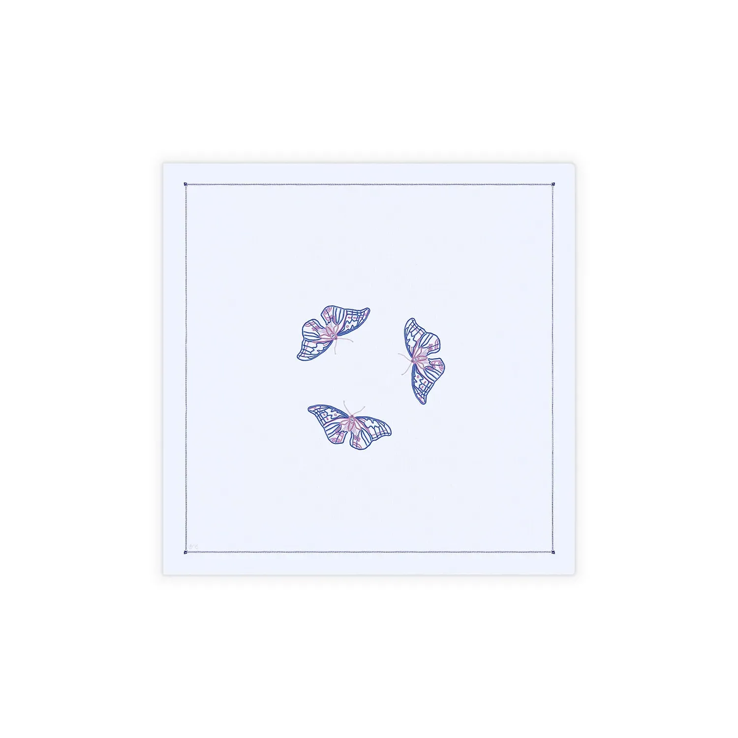 Borboleta Small Tablecloth - White, Linen