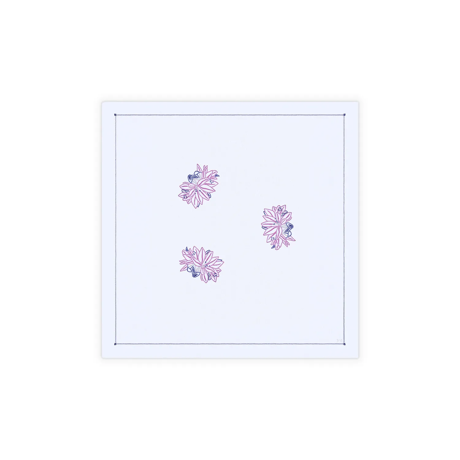 Flor Small Tablecloth - White, Linen