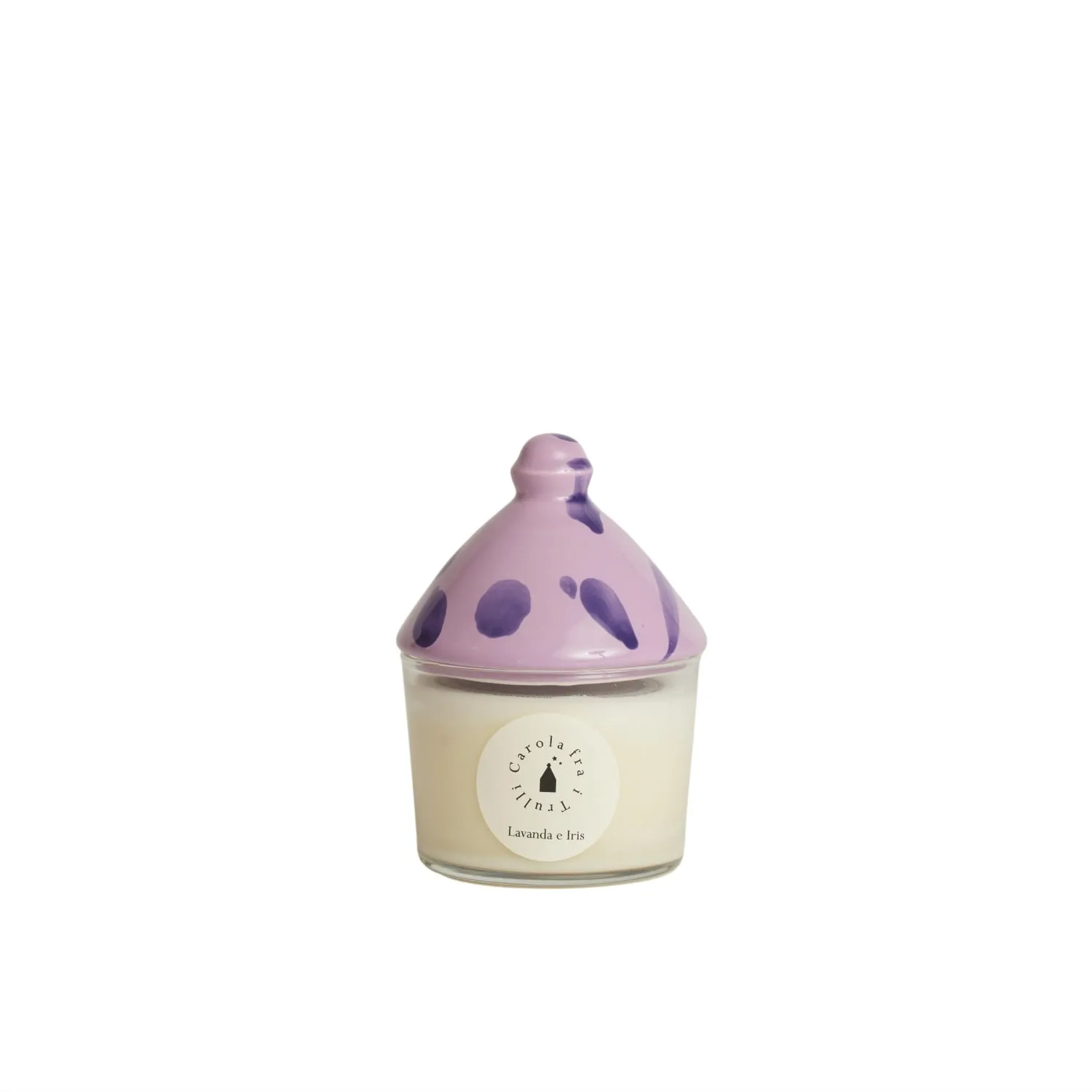 Trullino Scented Soy Wax Candle with Ceramic Lid - Purple