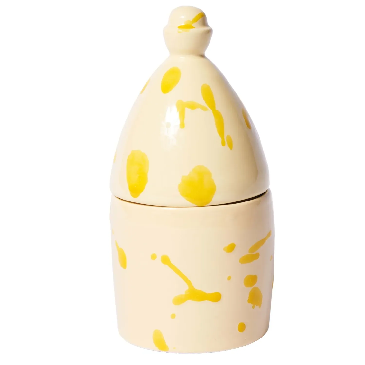 Trullo Candle Holder with Citrous Grove Scented Candle - Yellow