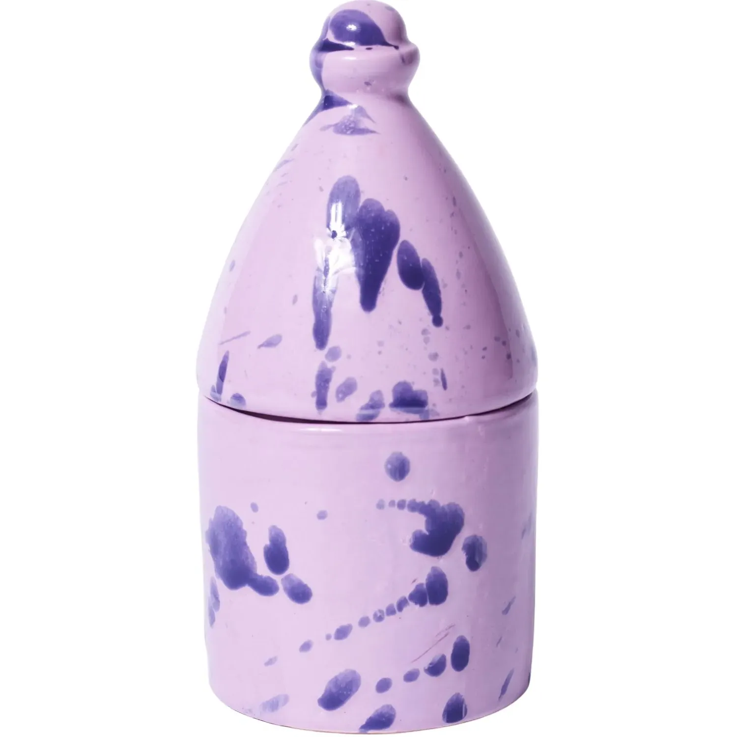 Trullo Candle Holder with Lavender and Iris Scented Candle - Purple
