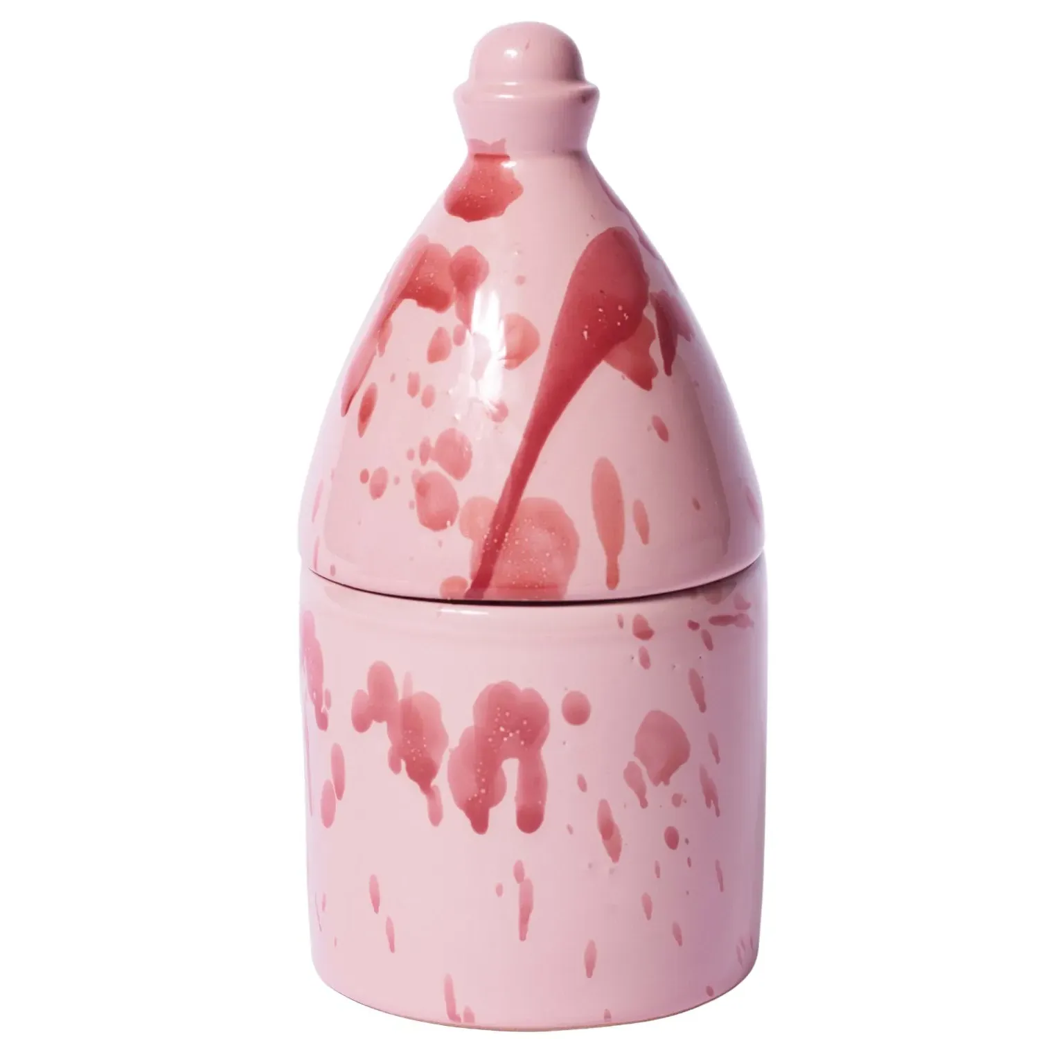 Trullo Candle Holder with Wild Rose Scented Candle - Pink