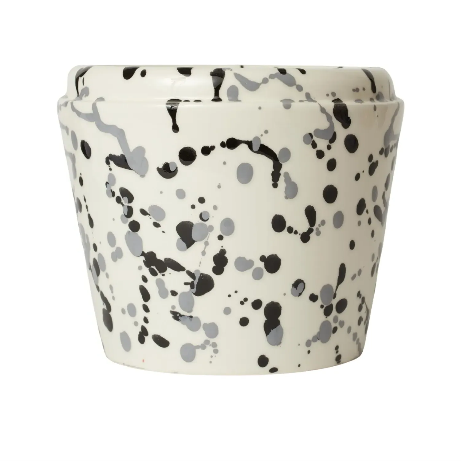 Vaso Large Cachepot Vase - White/Black, Ceramic