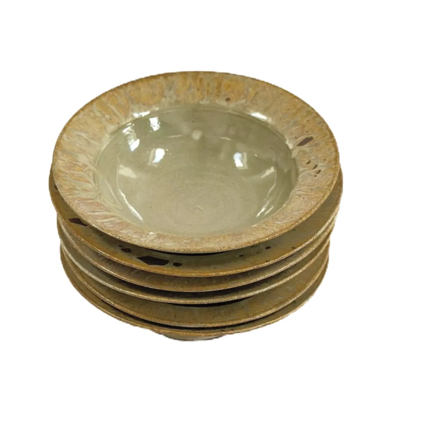 Pasta Plate - Orange/Grey, Clay image