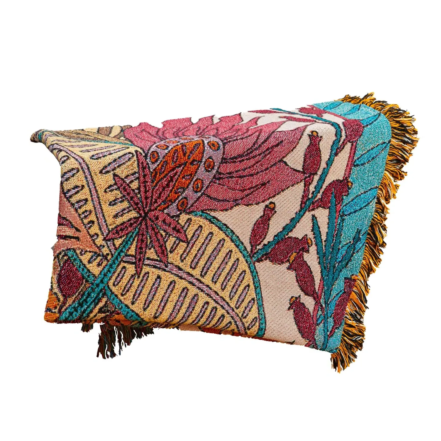 Le Broc Jacquard Throw - Green, Cotton