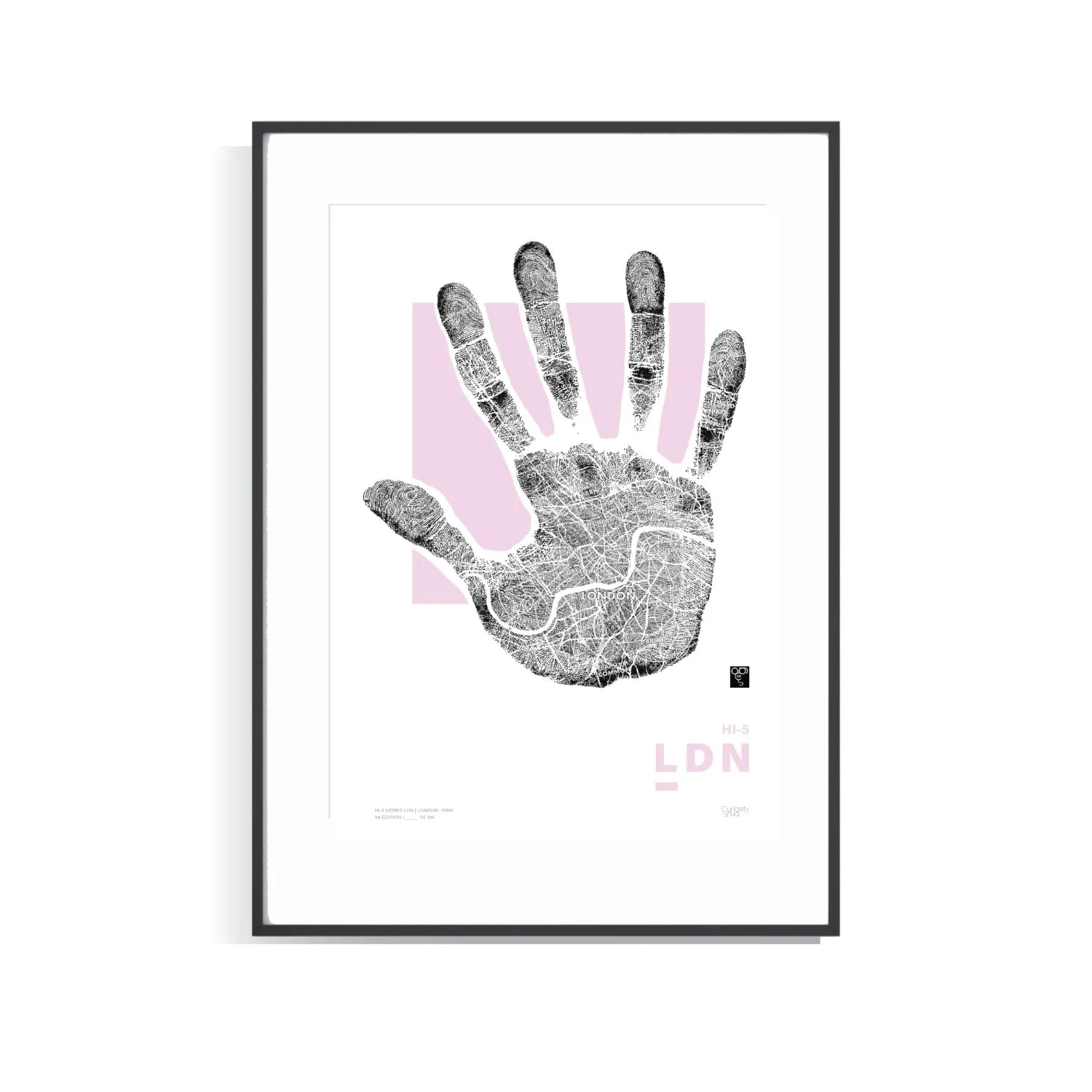 Hi-Five Series London A3 Limited Edition Print - Pink