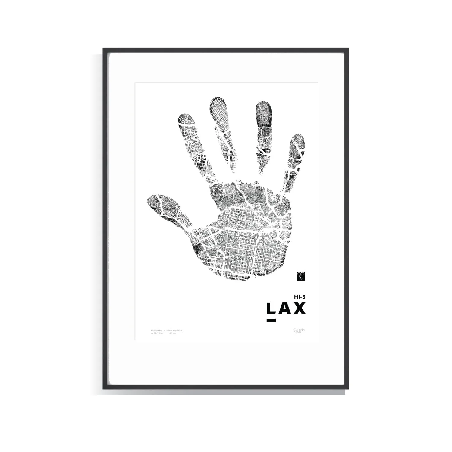 Hi-Five Series Los Angeles A3 Limited Edition Print - Black