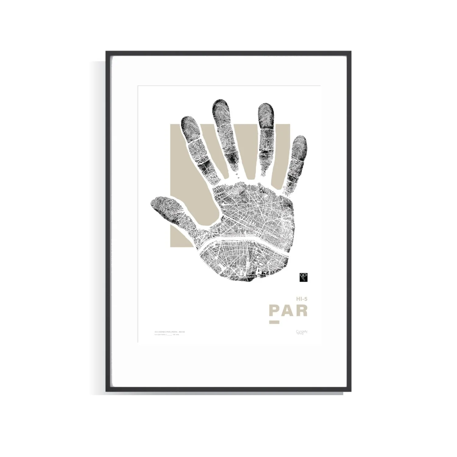 Hi-Five Series Paris A3 Limited Edition Print - Beige