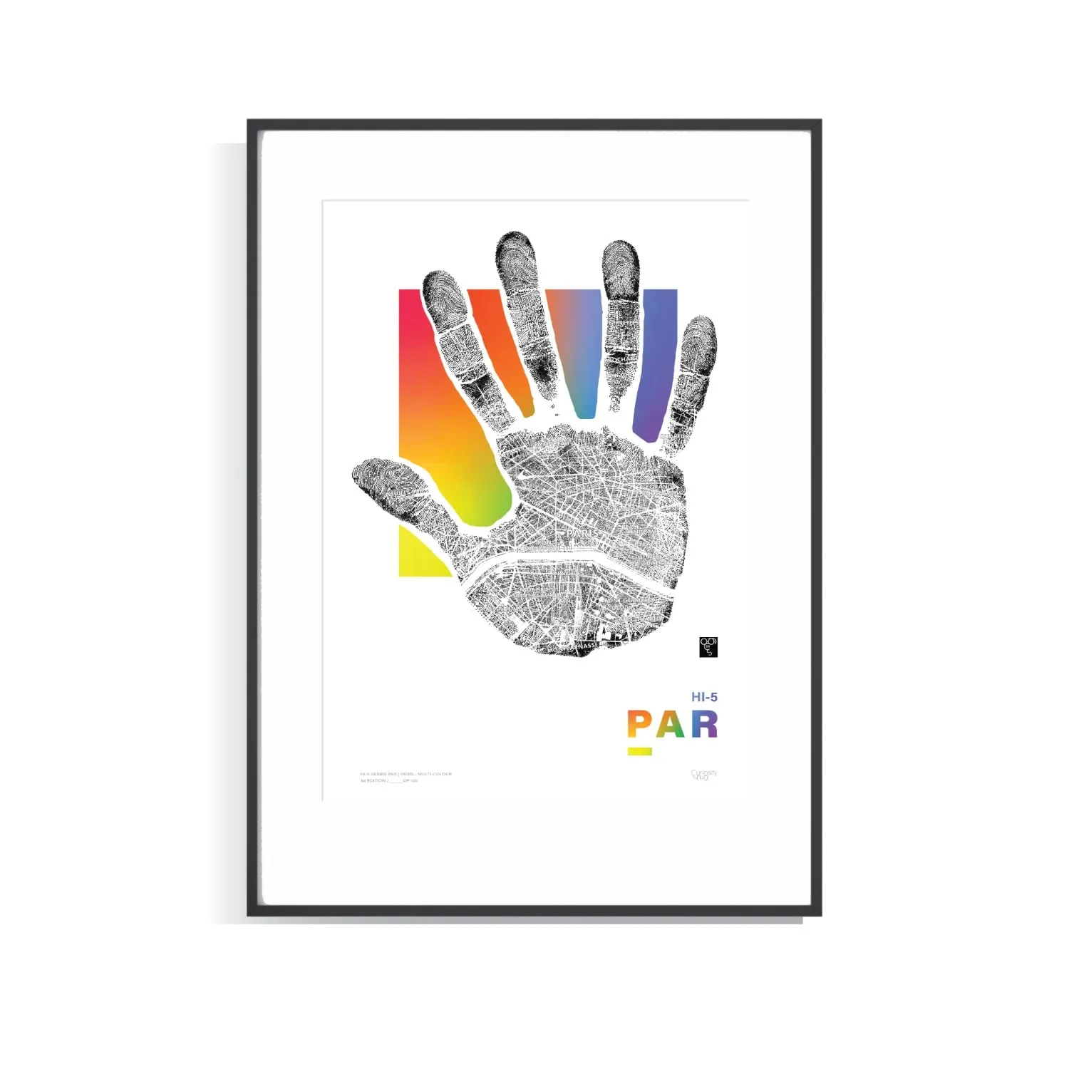 Hi-Five Series Paris A3 Limited Edition Print - Multi-Colour